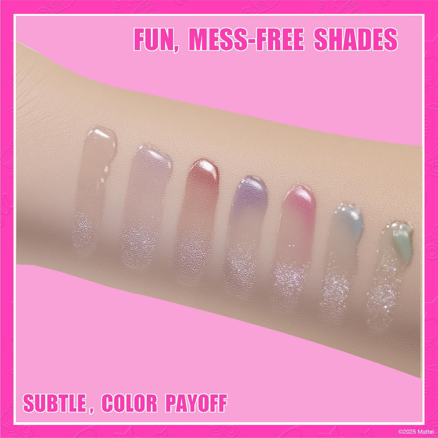 Barbie 7 Piece Plant Based Lip Gloss, Girls Party Favors, First Makeup Set for Girl, Perfect for Parties, Sleepovers, and Birthday Gifts, Ages 3+, by