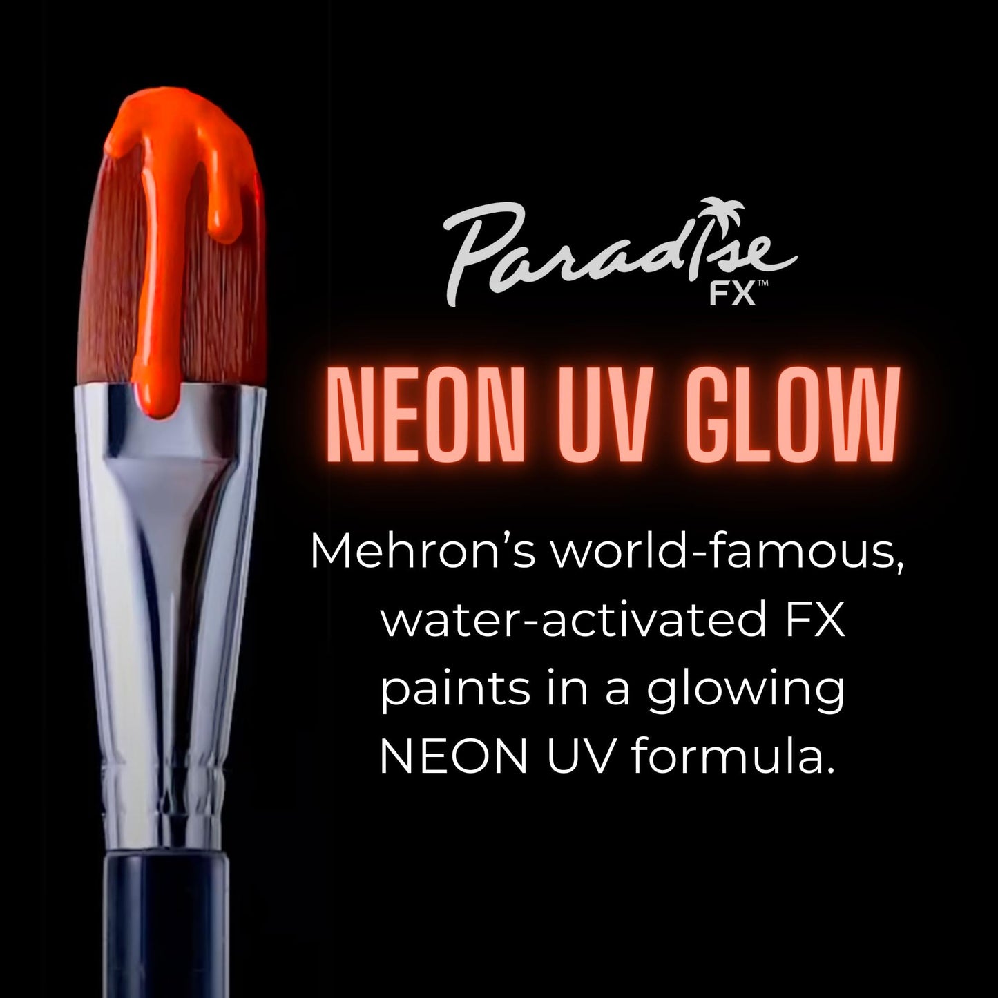 Mehron Makeup Paradise Makeup AQ Refill (.25 oz) (Super Nova - Neon Orange/Orange UV)