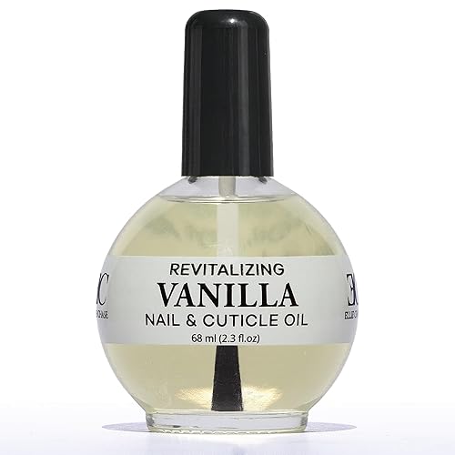 Ellie Chase Moisturizing Cuticle & Nail Care Oil 2.3 Fl Oz - Vanilla Scented - Infused with Jojoba Oil, Aloe, Vitamin E - Nail & Cuticle Hydration