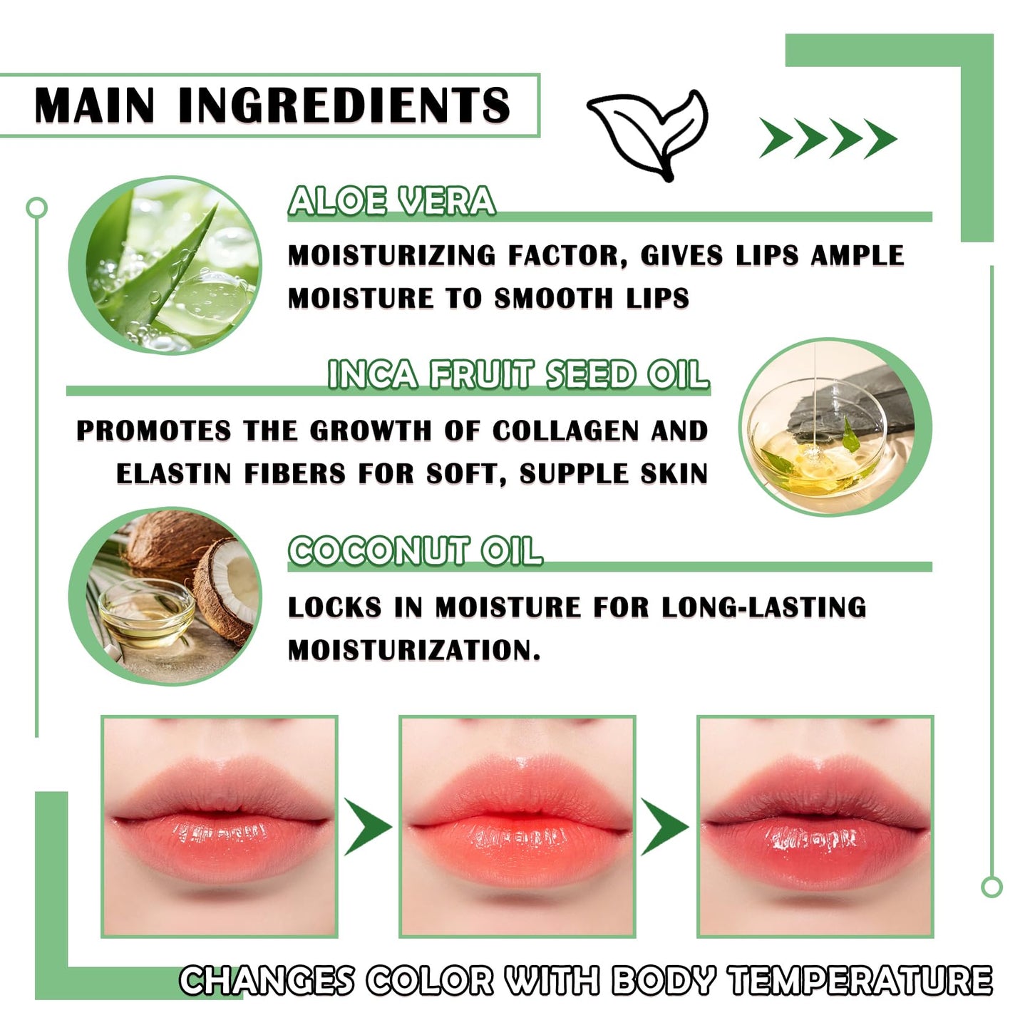 4PCS Aloe Vera Color Changing Lipstick,Temperature Color Change Lip Gloss Makeup Set,Waterproof Long Lasting Aloe Vera Tinted Lip Balm