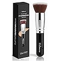 Lamora Makeup Brush Foundation Kabuki - Flat Top Face Brush for Liquid, Cream, and Powder Cosmetics - Full Coverage Blending, Buffing, Stippling