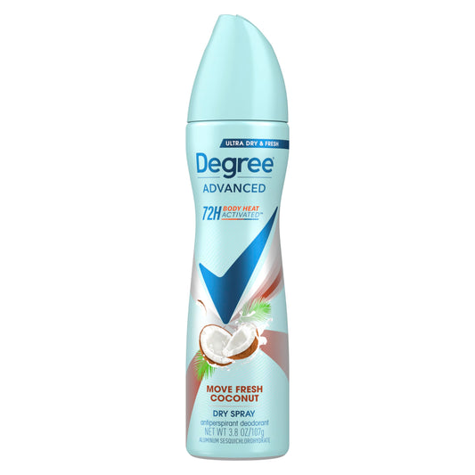 Degree Antiperspirant Deodorant Dry Spray Coconut & Hibiscus 72-Hour Sweat and Odor Protection Deodorant Spray With Body Heat Activated Technology 3.8 Beauty and Personal Care Degree