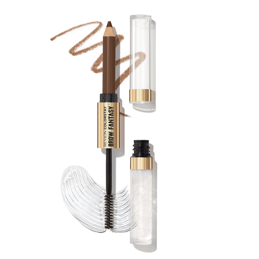 Revlon ColorStay Brow Fantasy, All In One Eyebrow Powder Pencil with Shaping Clear Gel, Smudge-proof, Stocking Stuffer for Women, 002 Soft Brown