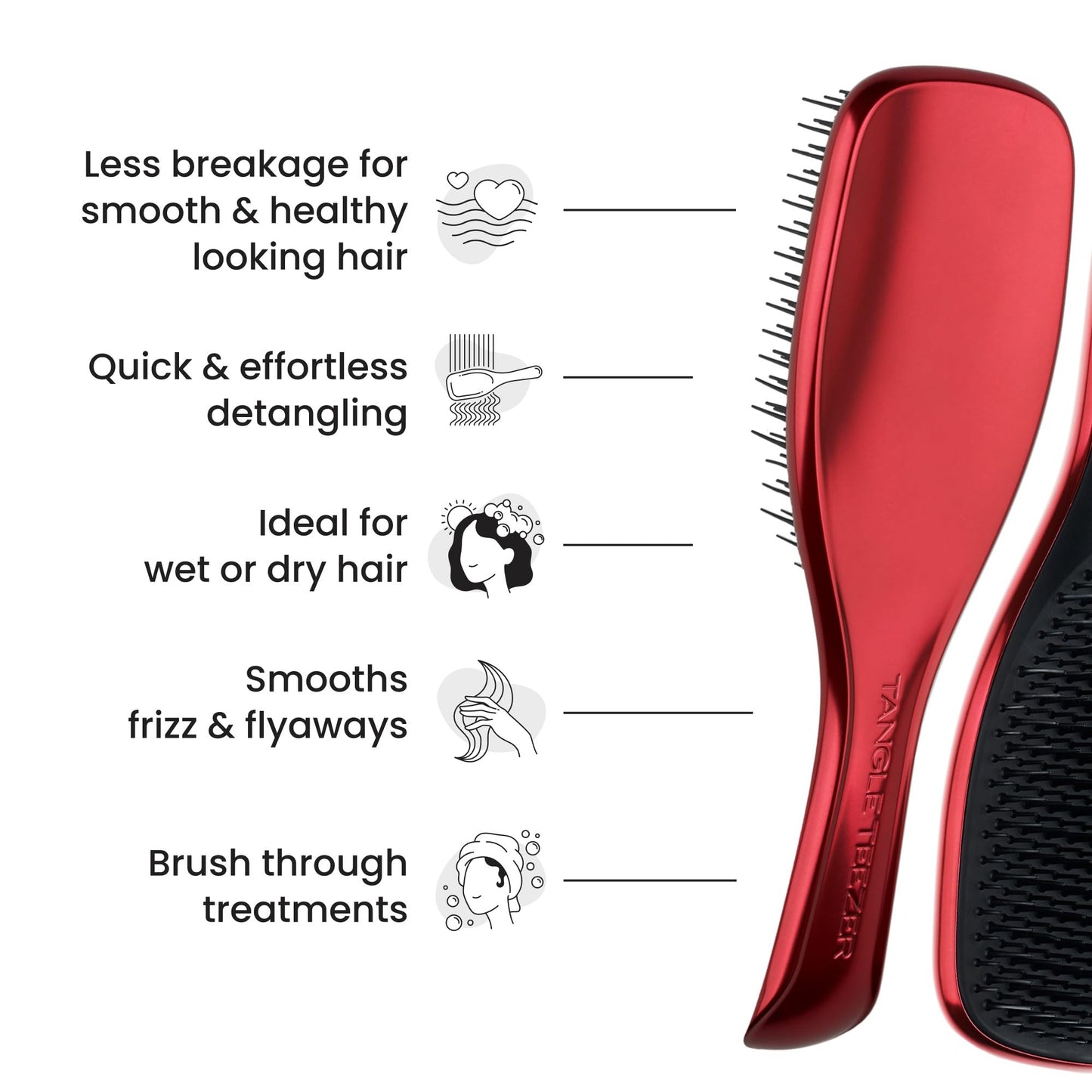 Tangle Teezer x Devil Wears Prada Ultimate Detangler Brush, Red Metallic Beauty and Personal Care TANGLE TEEZER