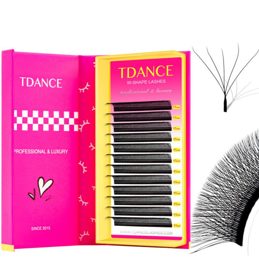 TDANCE YY Lash Extensions Premade Volume Eyelash Fans YY Lashes Matte Black W Lashes Extensions(W-5D-0.07-C,14 mm) Beauty and Personal Care TDANCE Default Title
