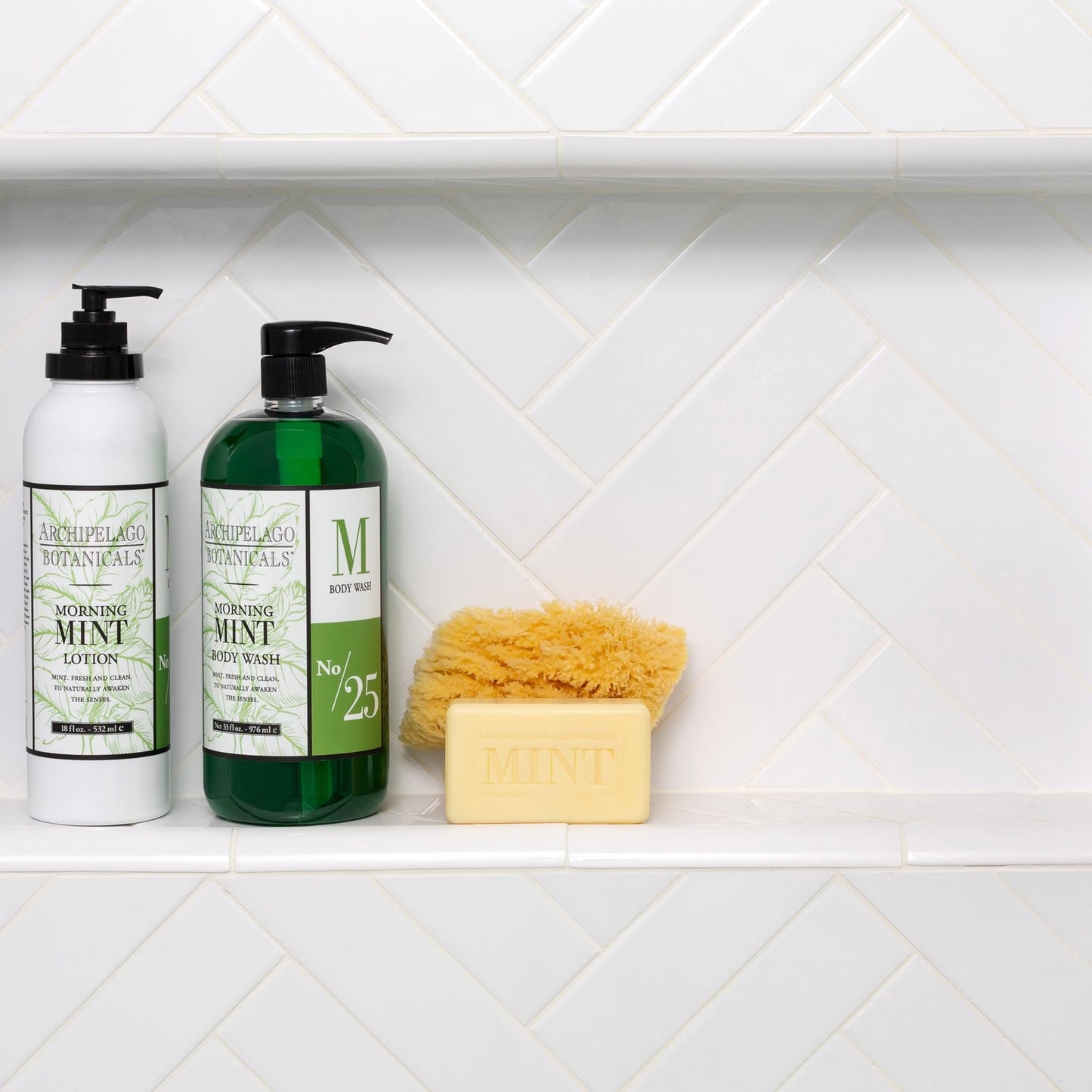 Archipelago Botanicals Morning Mint Body Wash, Moisturizing Body Wash for Dry and Sensitive Skin, Invigorating Shower Gel, Free from Parabens