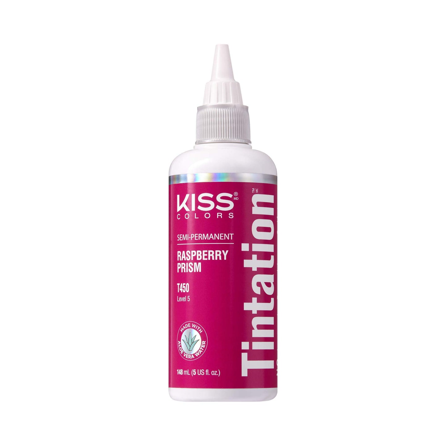 Red by Kiss Tintation Semi Permanent Hair Color, Aloe Vera Water Based, Argan Oil, Olive Oil, Collagen & Keratin, Long-Lasting Color Dye (Raspberry