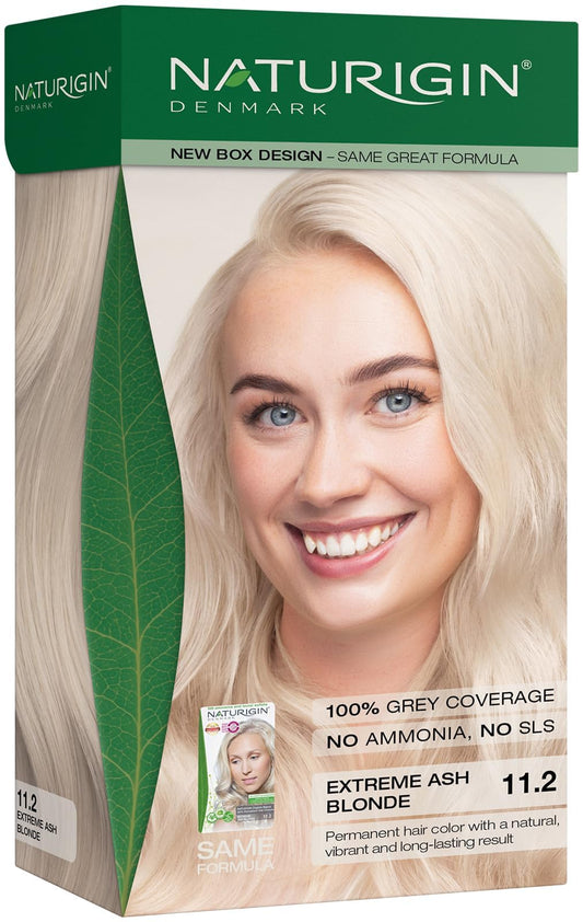 Naturigin Permanent Hair Color, 11.2 Extreme Ash Blonde, Ammonia Free, 100% Gray Coverage, Nourishing Natural Formula, For All Hair Types