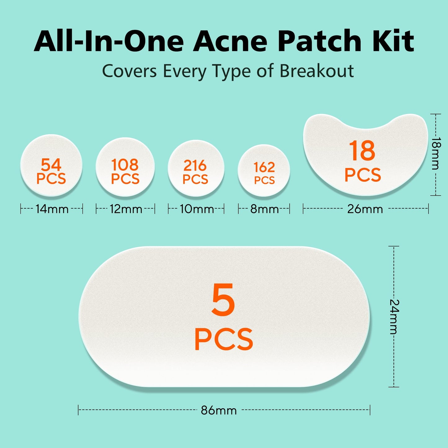 Dr.patch 563 Count Pimple Patches - Hydrocolloid Acne Patches for Face & Body, Invisible Thin, Large & Small Sizes for Whiteheads, Zits & Breakouts Beauty and Personal Care Dr.patch