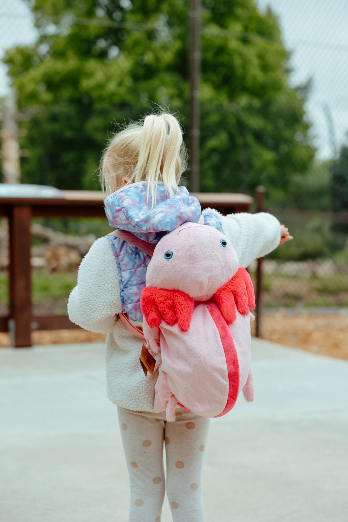 The Petting Zoo Axolotl Stuffed Animal Plushie Backpack, Gifts for Kids, Sealife Animal Toy, Pink Axolotl Plush Toy Book Bag, 20 inches
