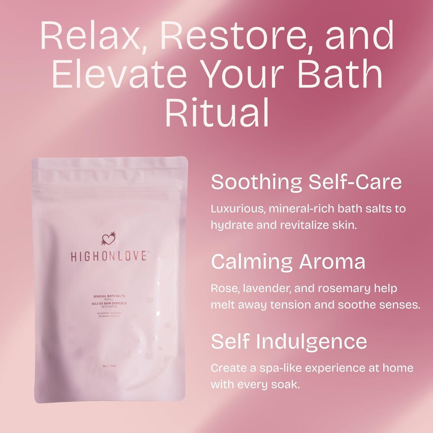 High On Love Bath Salts Refill (Rosemary Lavender) Beauty and Personal Care High On Love