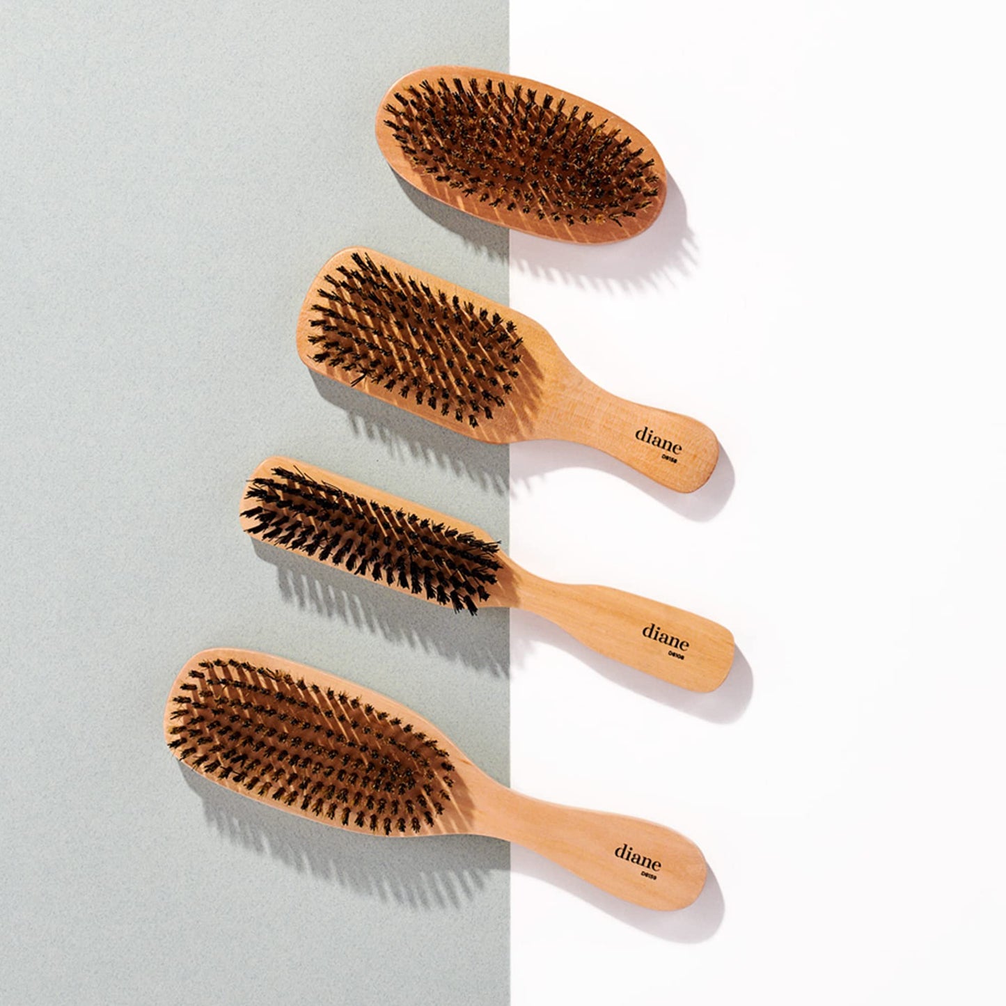 Diane Reinforced Boar Bristle Military Wave Brush for Men and Barbers - Hard Bristles for Thick to Coarse Hair - Use for Detangling, Smoothing, Wave