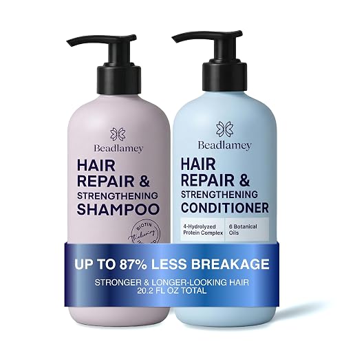 Biotin Shampoo & Conditioner Set For Longer Hair: Promotes Healthy Hair Growth, Strengthens Damaged Hair, Prevents Hair Breakage, Infused With Biotin