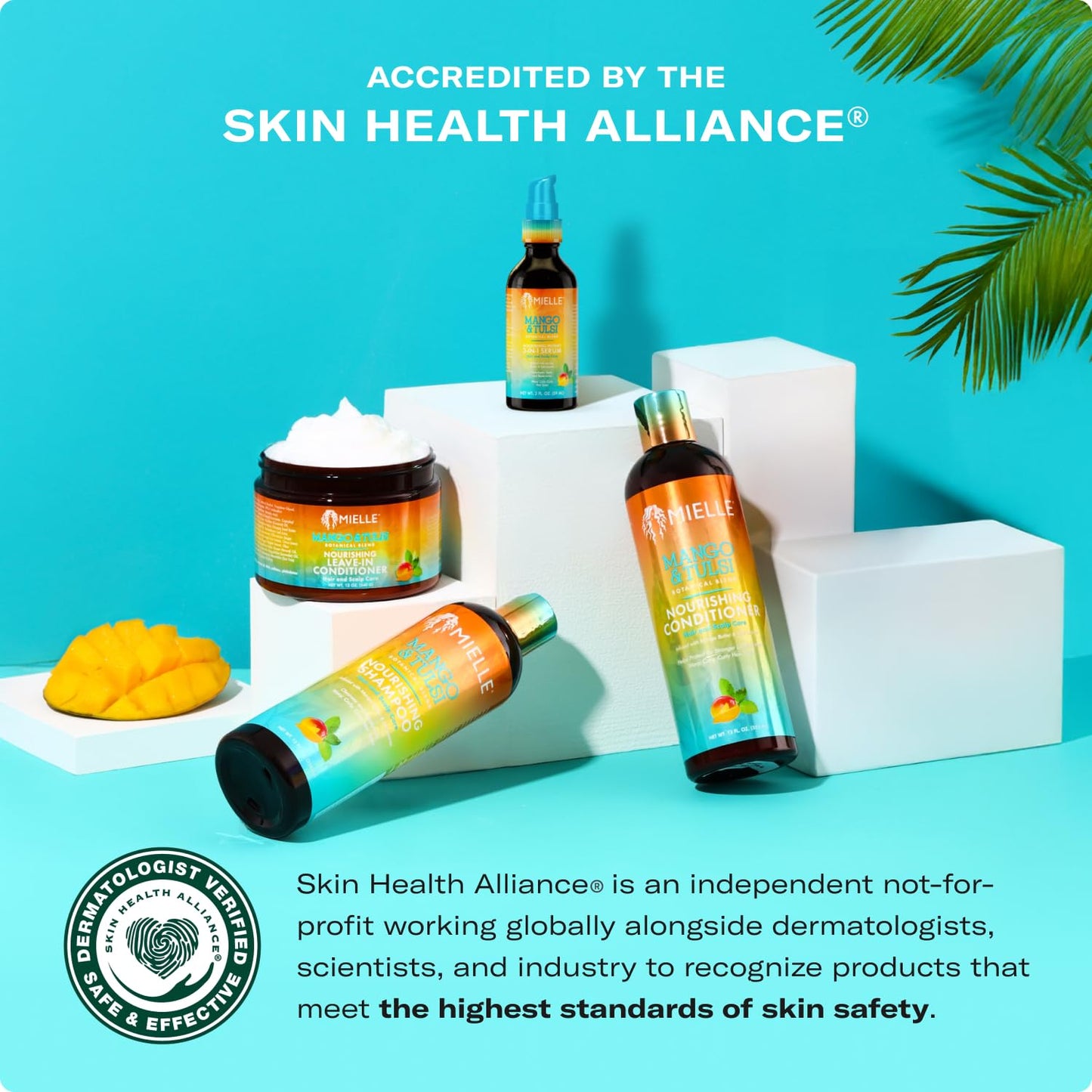 Mielle Organics Mango & Tulsi Nourishing 3-in-1 Hair Serum - Hair & Scalp Serum for Frizz Control, Split Ends & Moisture Balance - Strengthens