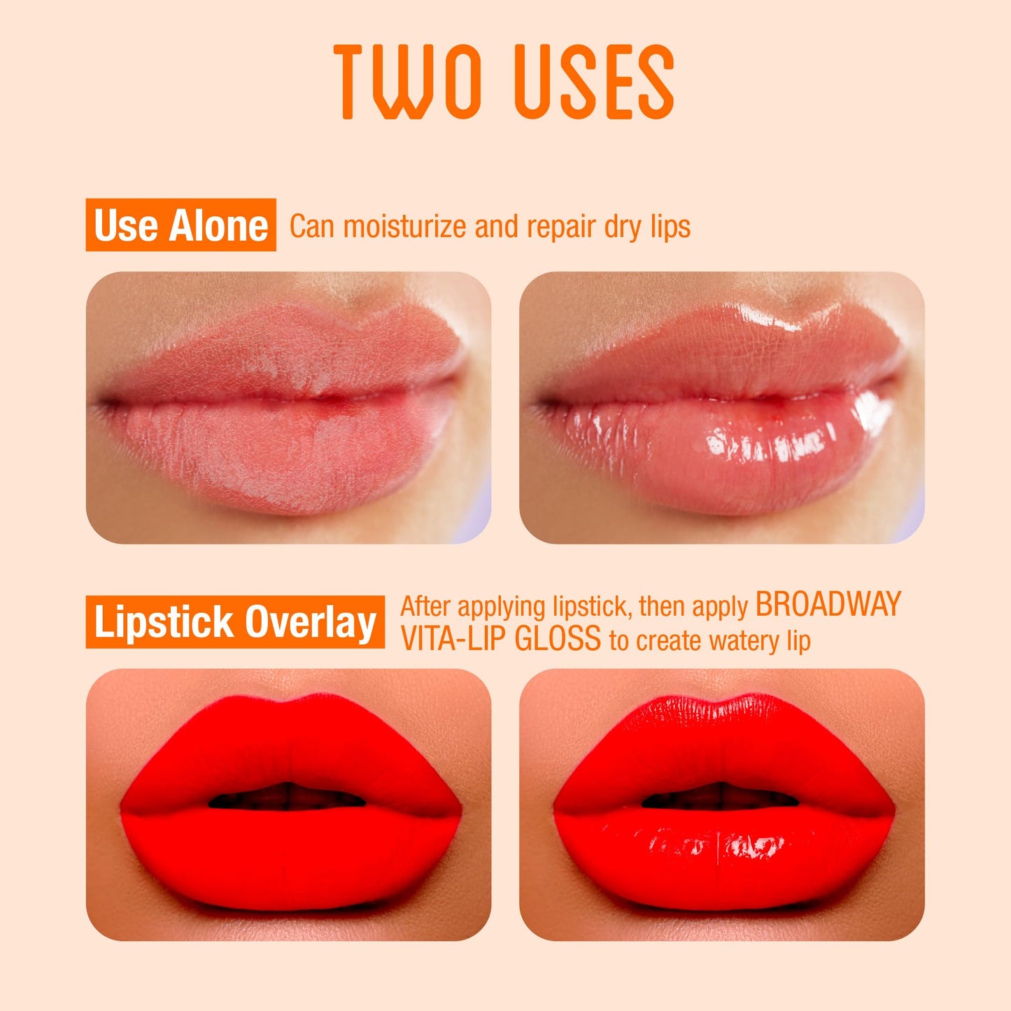 Ruby Kisses Broadway Vita-Lip Tinted & Clear Lip Gloss (10 Pack) Ultra-Hydrating & Soothing Formula, High-Shine Non-Sticky Lip Balm with Mint,