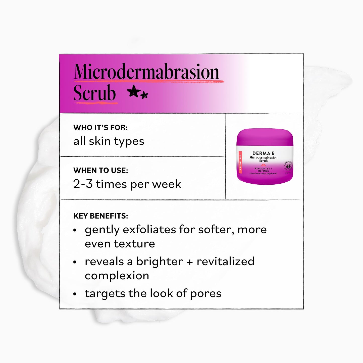 DERMA E Microdermabrasion Scrub with Dead Sea Salt & Citrus Essential Oils - Facial Exfoliating Scrub Smooths, Revitalizes and Renews - Ideal Beauty & Personal Care Derma E