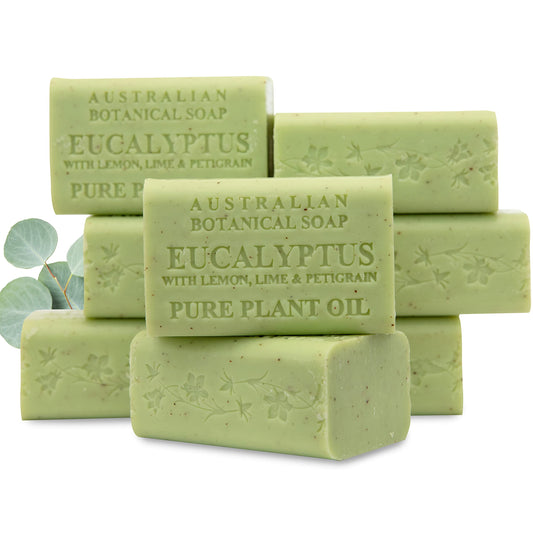 Australian Botanical Soap, 6.6 OZ, Eucalyptus, Lemon, Lime, and Petitgrain, Triple Milled Bars made with a Natural Soap Base and Enriched with Organic Beauty & Personal Care Australian Botanical Soap