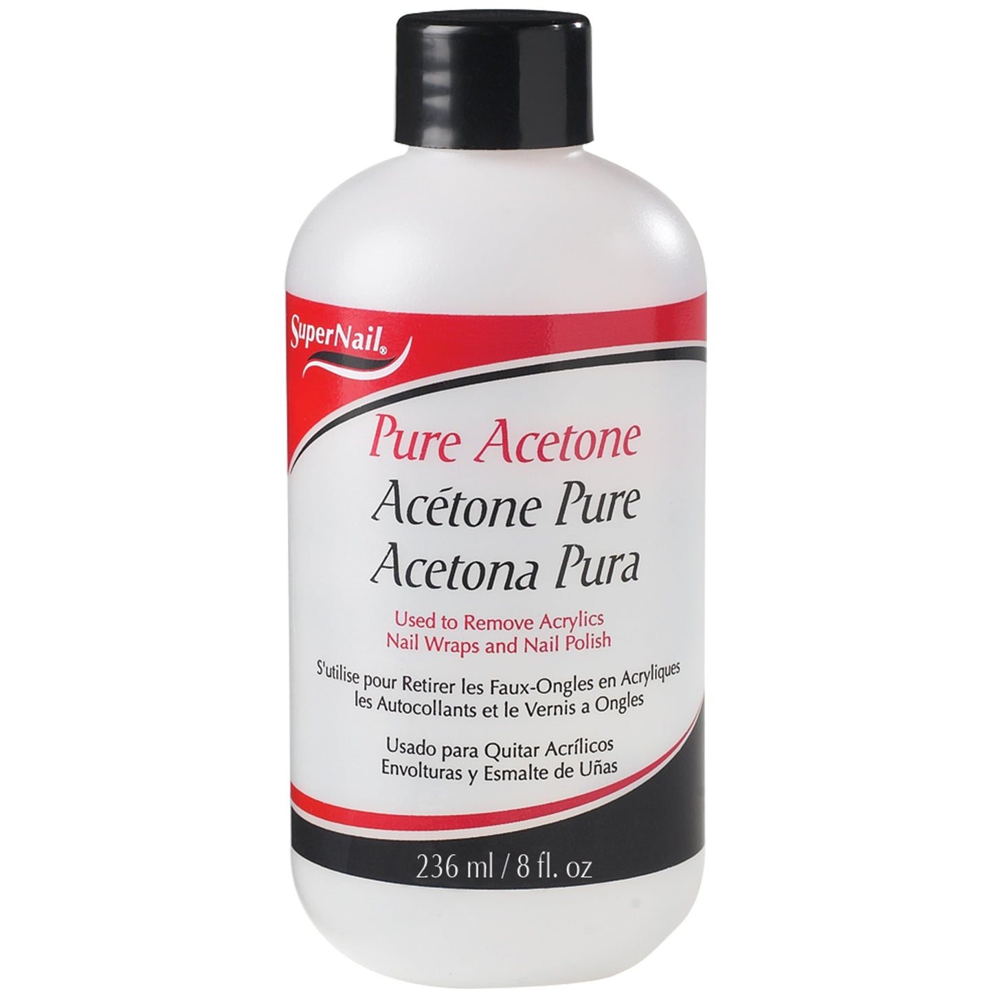 Supernail Pure Acetone Polish Remover, 8 oz (Pack of 6)