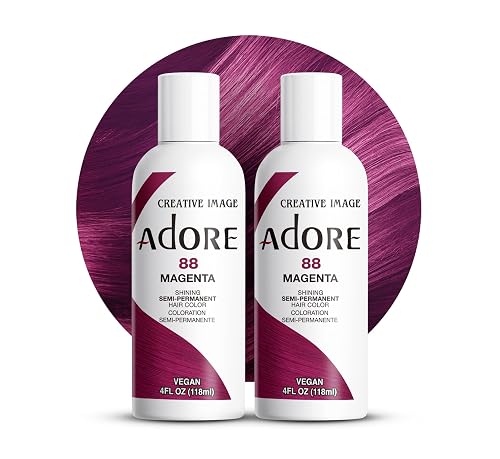Adore Semi Permanent Hair Color (088 Magenta) (2 Pack) | Vegan & Cruelty-Free Purple Hair Dye | No Ammonia, No Peroxide, No Alcohol | 4 Fl Oz
