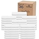 GOLD TEXTILES 36 Pack White Small Bath Towels 20x40 Inches - Cotton Blend Economy Cheap Bulk Bath Towels for Commercial Uses, Gym, Salon, Spa & Hair…