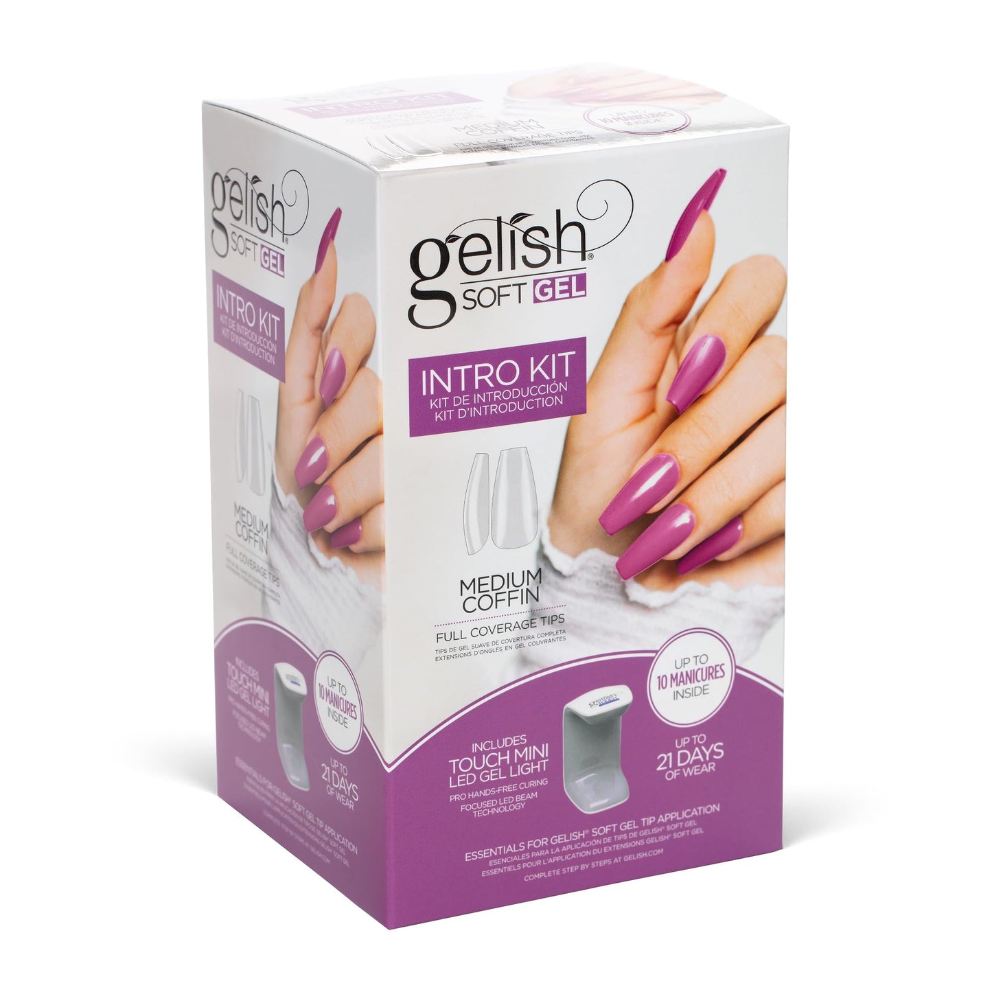 Gelish Soft Gel™ Intro Starter Full Coverage Press On Tips Medium Coffin Kit Beauty & Personal Care Gelish