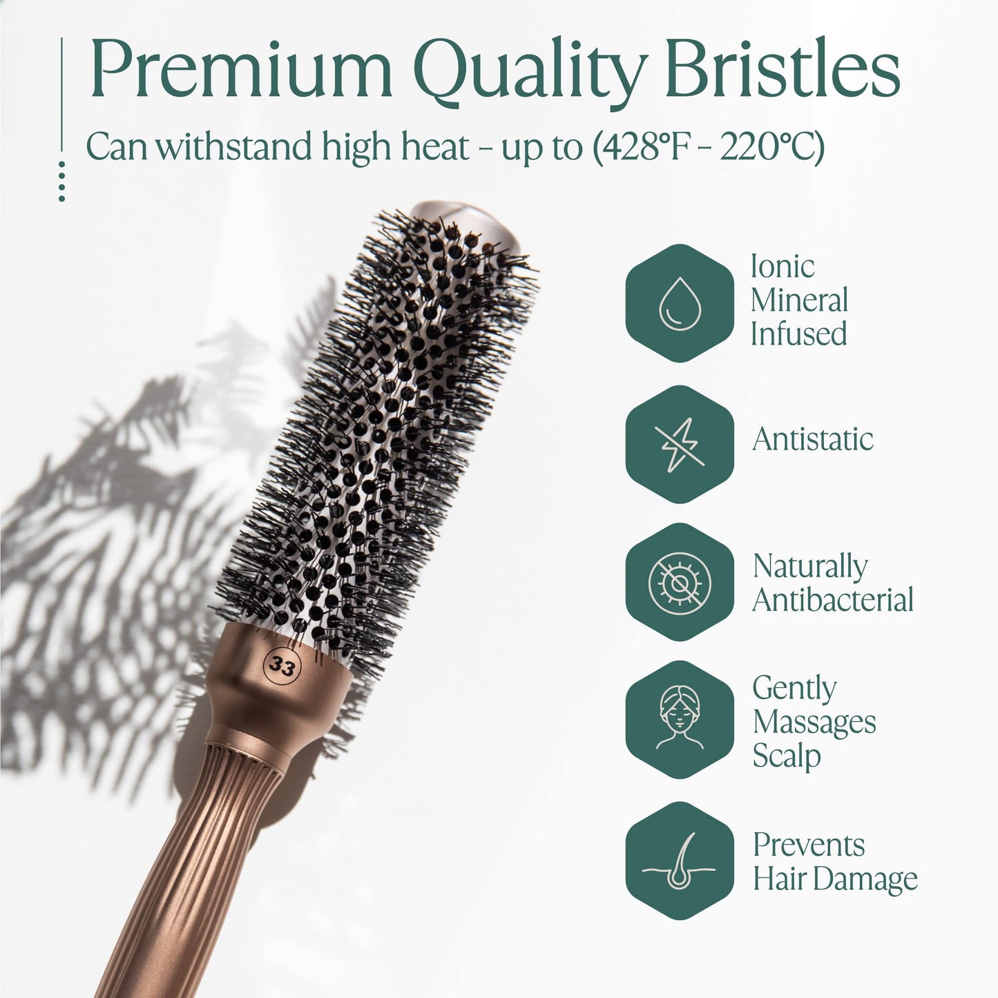 Osensia Round Brush for Blow Drying 1.3 Inch, Vented Hairbrush for Styling, Salon Blowouts, All Hair Types, Ionic, Ceramic, Builds Hair Volume