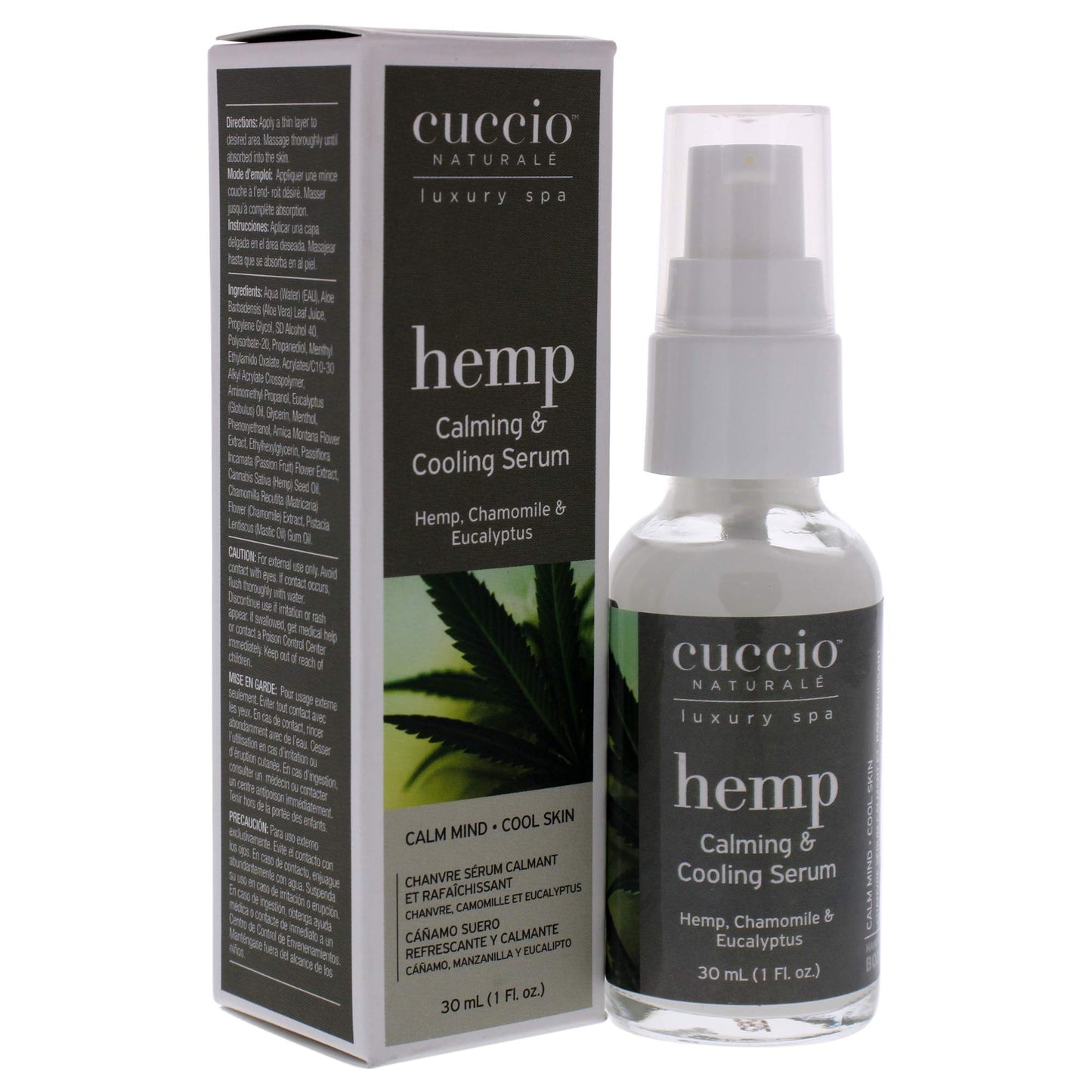 Cuccio Naturale Hemp Calming And Cooling Serum - With Chamomile And Eucalyptus - Use On Pressure Points To Relax The Mind - Relieves Tension