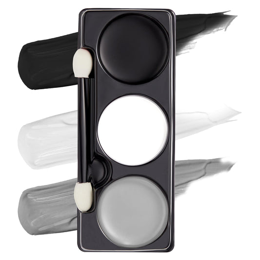 Spooktacular Creations Halloween Makeup Palette 3 Colors Skeleton Face Body Paint with Double-headed Brush for Adult Cosplay SFX Makeup Cosplay Dress