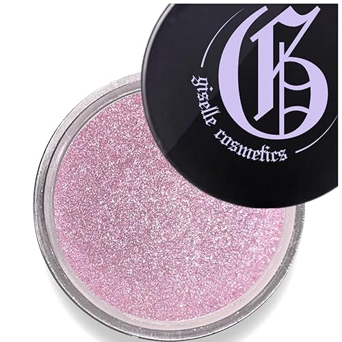 Giselle Cosmetics Silver Pink Mineral Loose Eyeshadow - Organic Sparkle and Shimmer Eyeshadow Palette - Highlighter Makeup with Light Pink, Purple