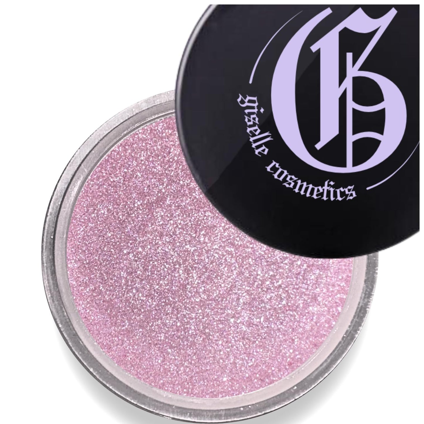 Giselle Cosmetics Silver Pink Mineral Loose Eyeshadow - Organic Sparkle and Shimmer Eyeshadow Palette - Highlighter Makeup with Light Pink, Purple