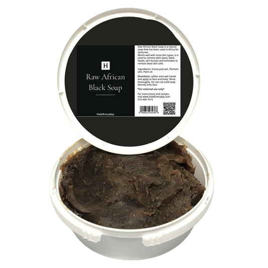 HalalEveryDay African Black Soap paste 16 oz - Made with pure Raw African Black soap - Free of all chemicals Beauty & Personal Care HalalEveryDay