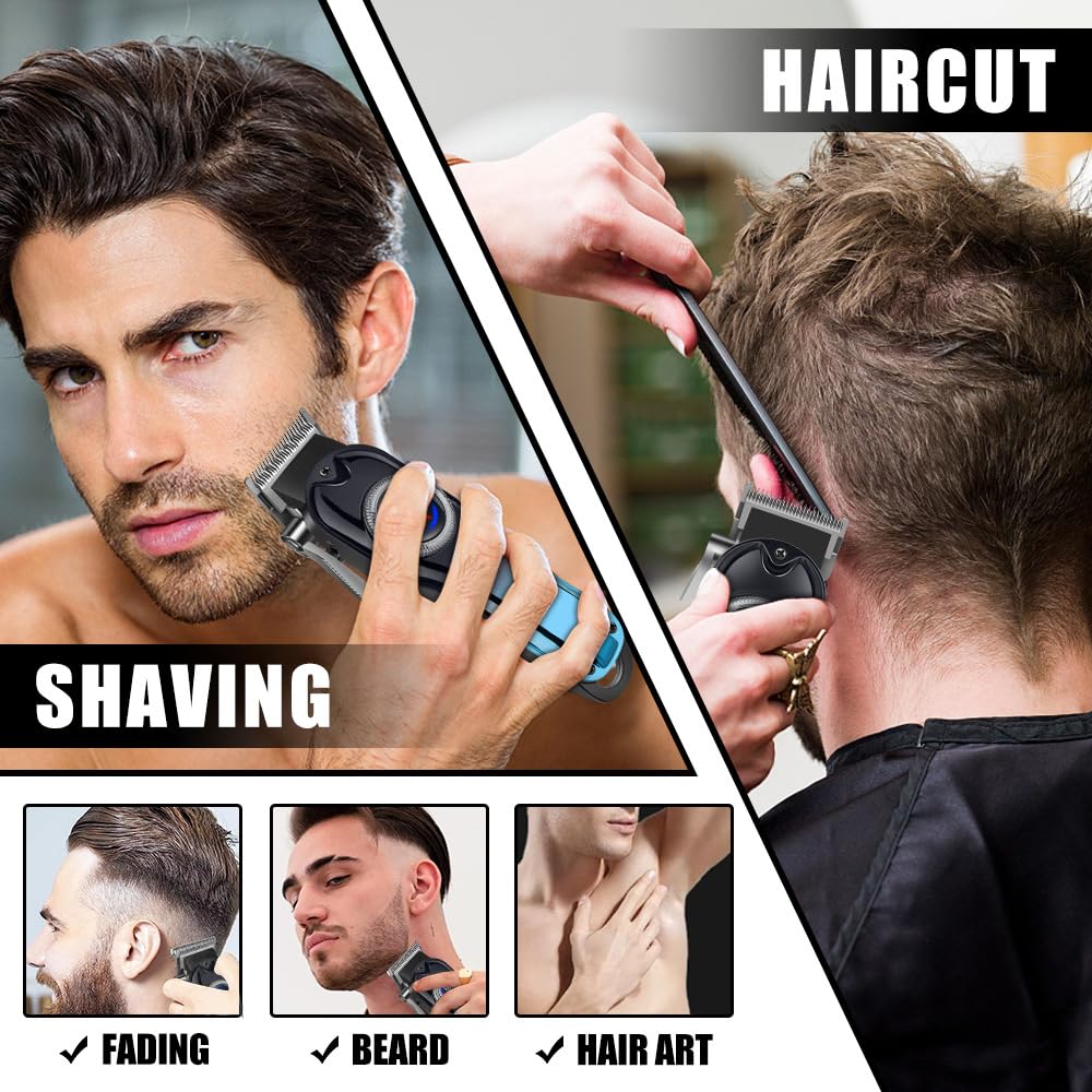 QDKVTNDJZ Electric Hair Clippers for Men, Professional Cordless and Trimmers Set with LED Digital Display,4 Limit Combs Rechargeable Cutting Kit Beauty and Personal Care QDKVTNDJZ