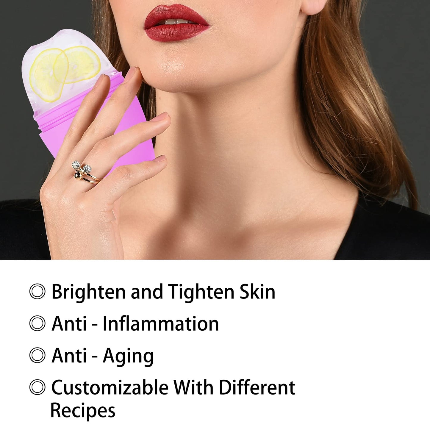 Evmliy Ice Face Roller, Silicone Ice Roller for Face to Tighten and Lift Skin, Face & Eye Puffiness Relief, Reusable Facial Ice Mold for Neck