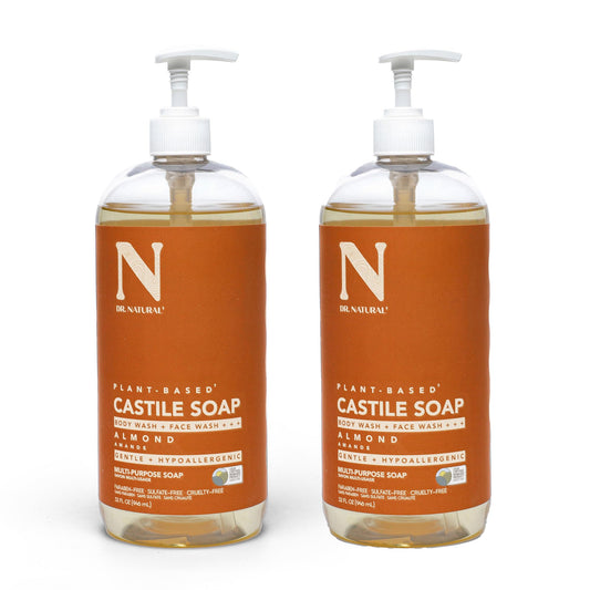 Dr. Natural Castile Liquid Soap, Almond, 2 pc - Sulfate-Free, Paraben-Free, Cruelty-Free Multi-Purpose Soap with Shea Butter, Coconut Oil, Olive Oil Beauty & Personal Care Dr. Natural