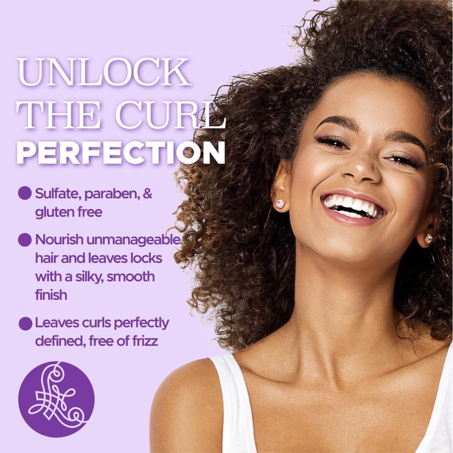 Luseta Curly Hair Shampoo and Conditioner Set - Define Curls and Restore Bounce with Coconut Oil for Waves and Curls, Intensely Moisturizing, Color