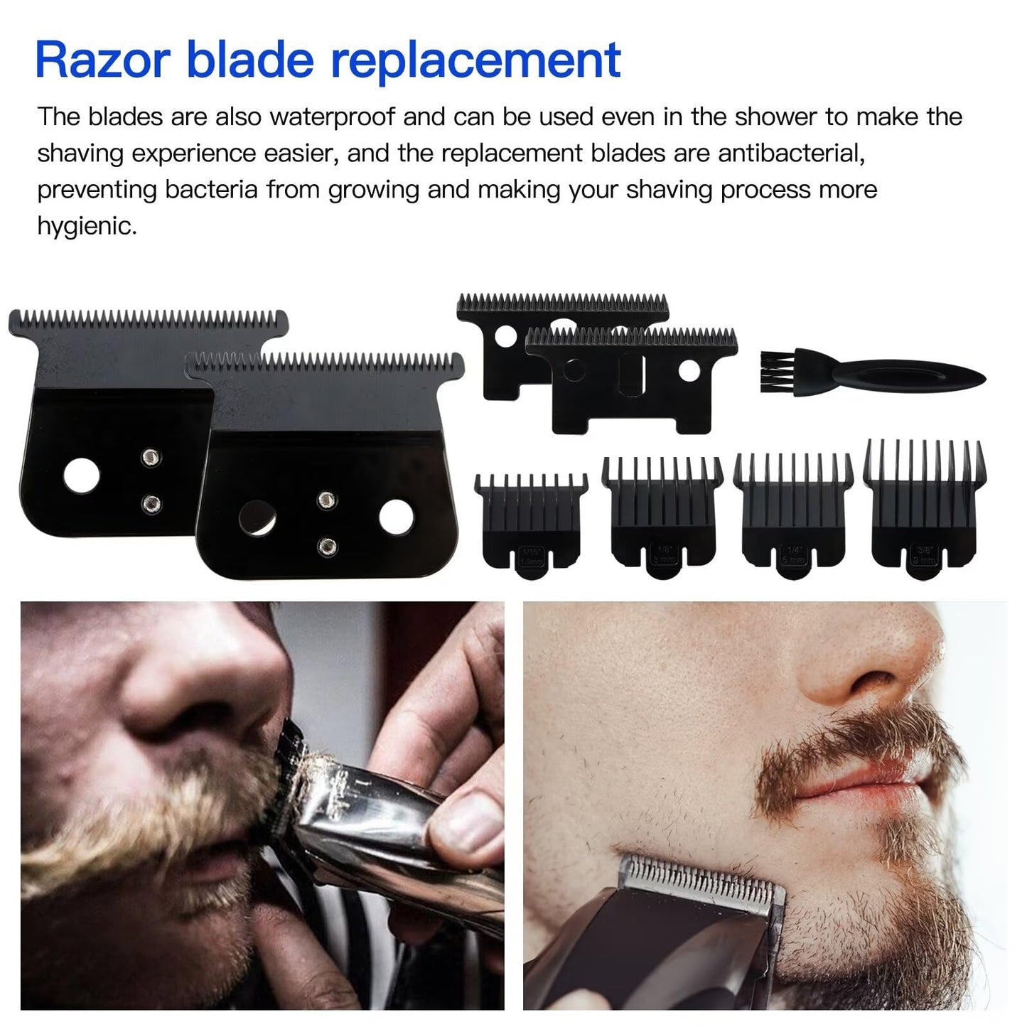 NGHTMRE 2Pcs Replacement T Blade Compatible for Andis T Outliner Trimmer, for Andis GTX Trimmer 04710/04521 - Black Beauty and Personal Care NGHTMRE