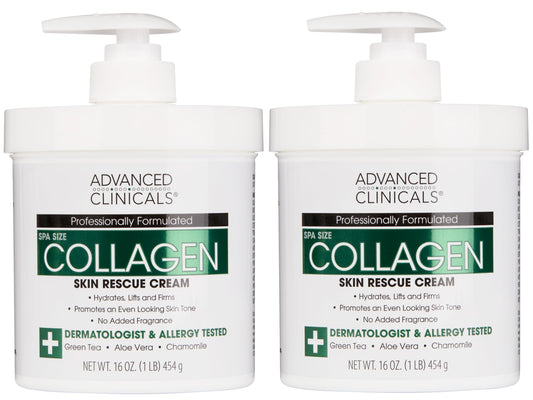 Advanced Clinicals Collagen Cream Body Lotion & Face Moisturizer W/Vitamin E | Skincare Moisturizing Collagen Lotion For Women, Men, Hand, & Neck Beauty & Personal Care Advanced Clinicals