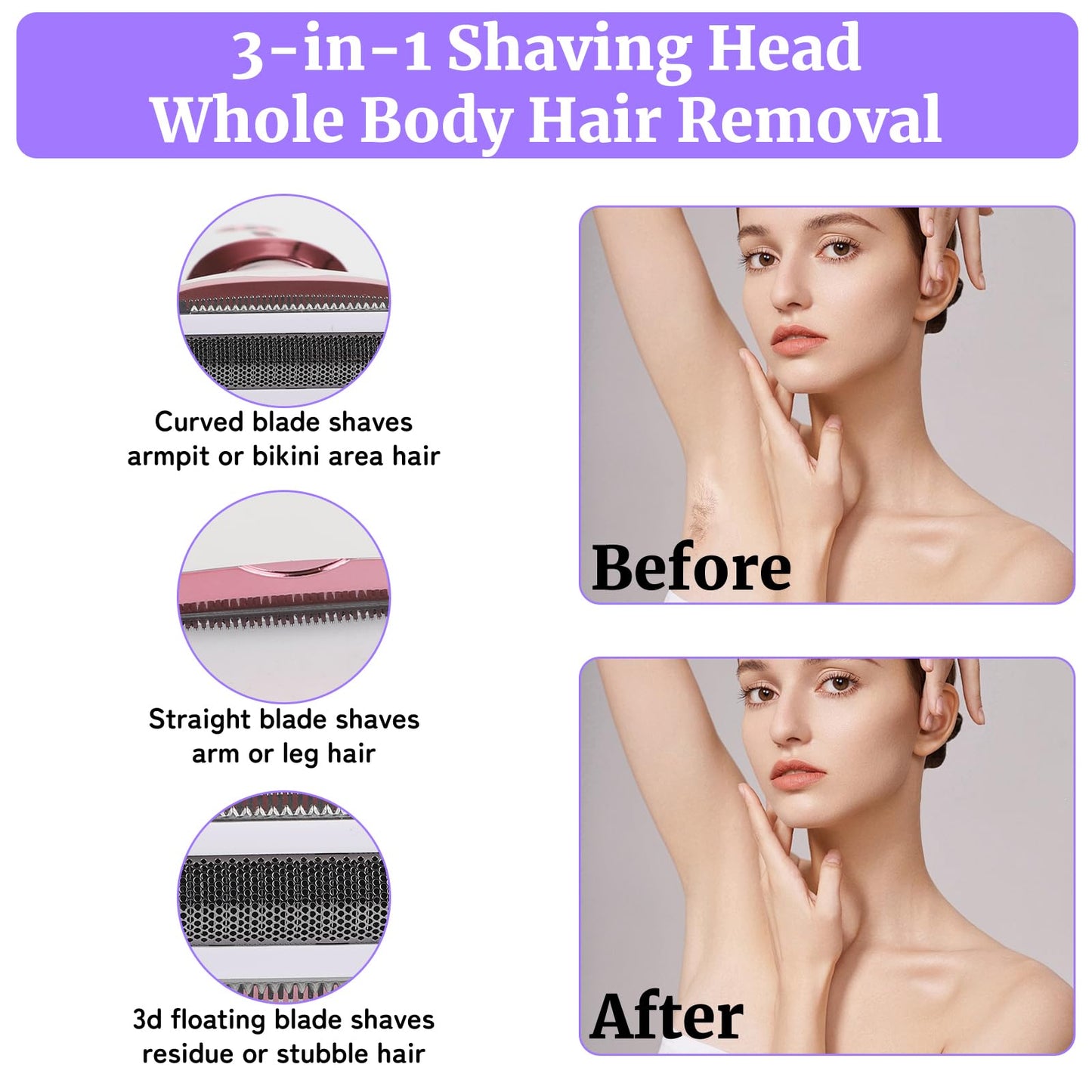 Beanify 2026 LED Display Electric Razor for Women Men,Beauty Women's Wet & Dry Electric Shaver, Painless 4 in 1 Painless Body Razors,Cordless Ladies Beauty and Personal Care Beanify
