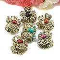 12PCS Vintage Chic Metal Alloy Rhinestone Mini Fancy Hair Claw Jaw Clips Pins for Women Lady