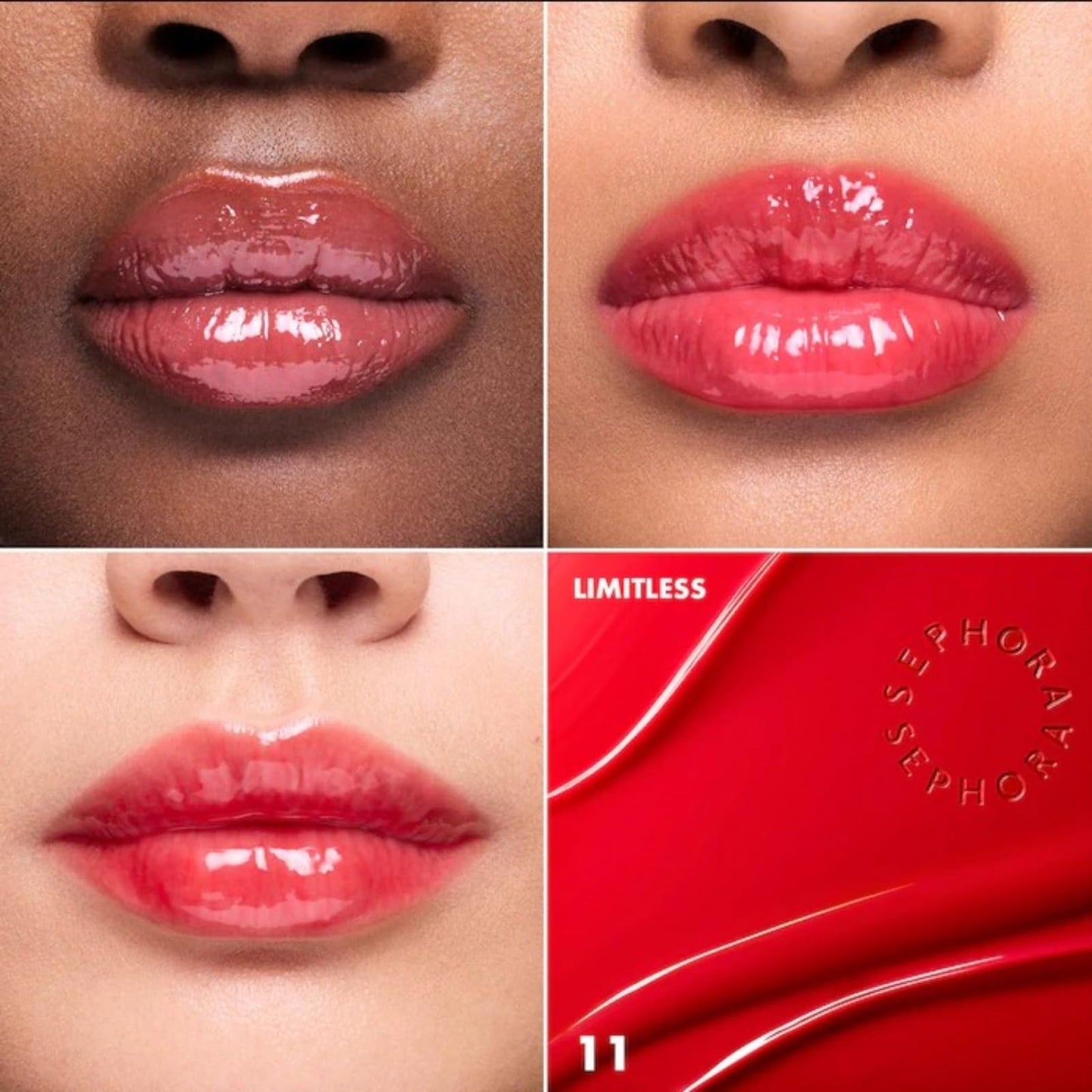 SEPHORA Collection Glossed Moisturizing Lip Gloss - 11 Limitless (sheer vibrant red), 5 mL / 0.16 fl oz