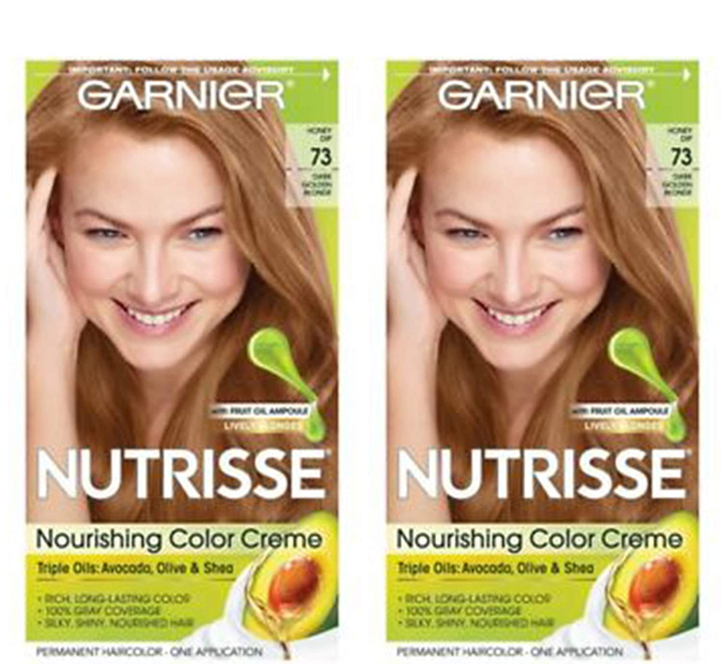 Garnier Nutrisse Haircolor, 73 Dark Golden Blonde 1 ea (Pack of 2)