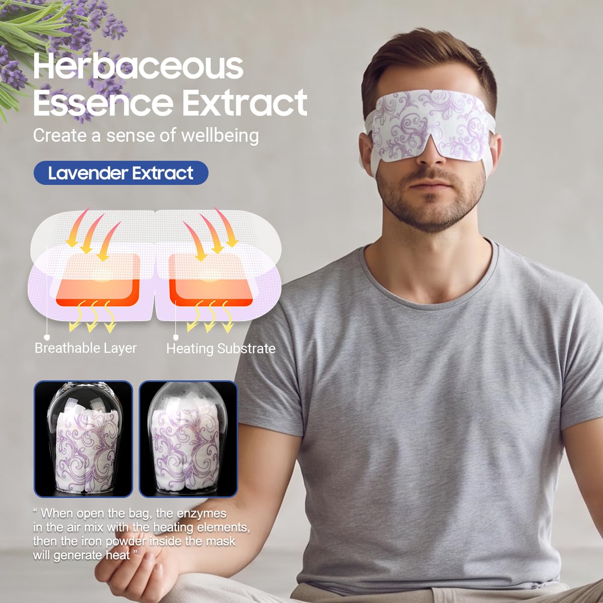 16 Packs Steam Eye Masks for Dry Eyes, Lavender Heated Eye Mask, Relief Tired Eyes & Dark Circle, Warm Compress for Puffiness, Disposable Travel Beauty and Personal Care ProCIV