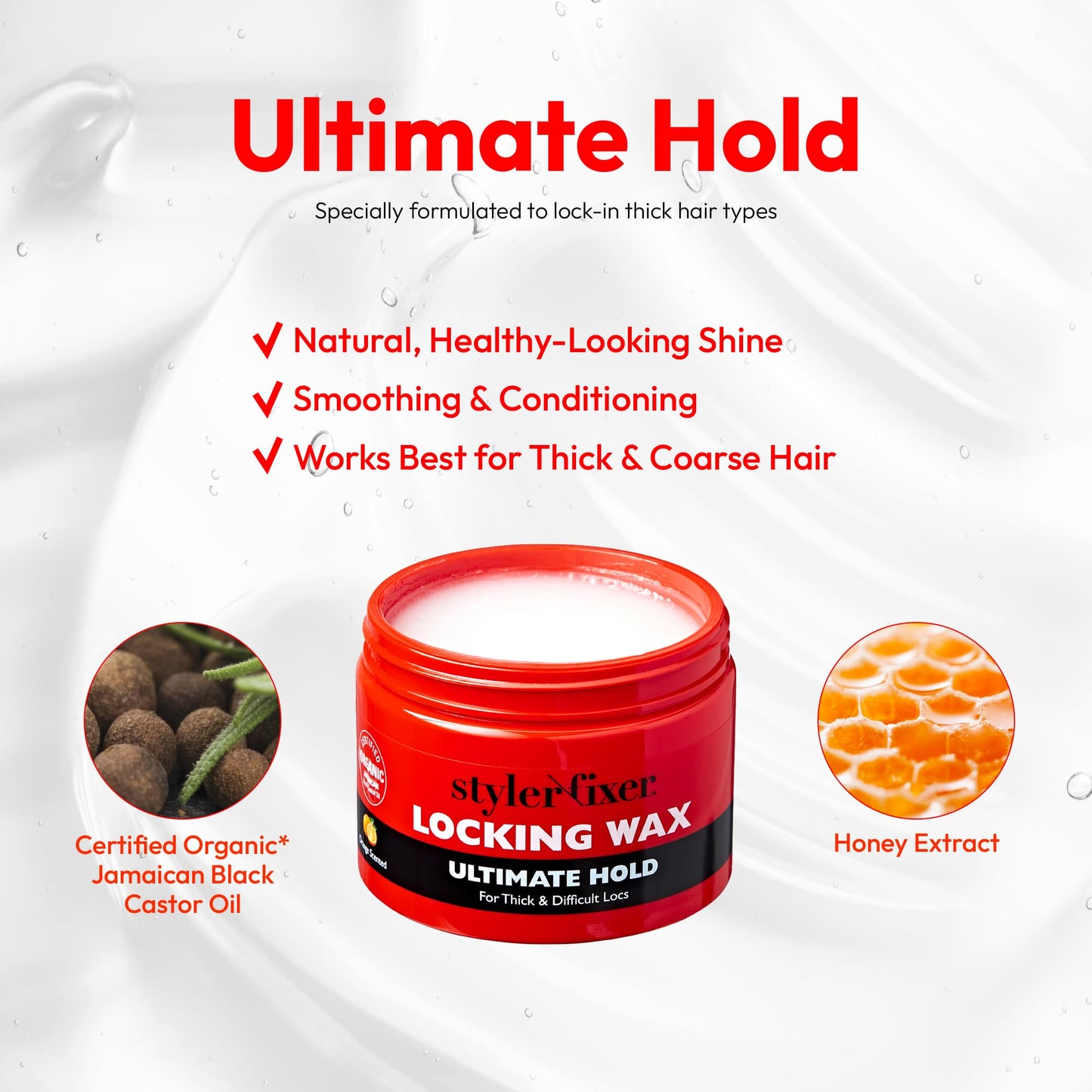 Red by Kiss Hold Locking Gel Ultimate Hold for Thin Locs & Twists, Hydrating, Conditioning, Non-Frizz, Non-Flaking, No Build-Up, Enriched