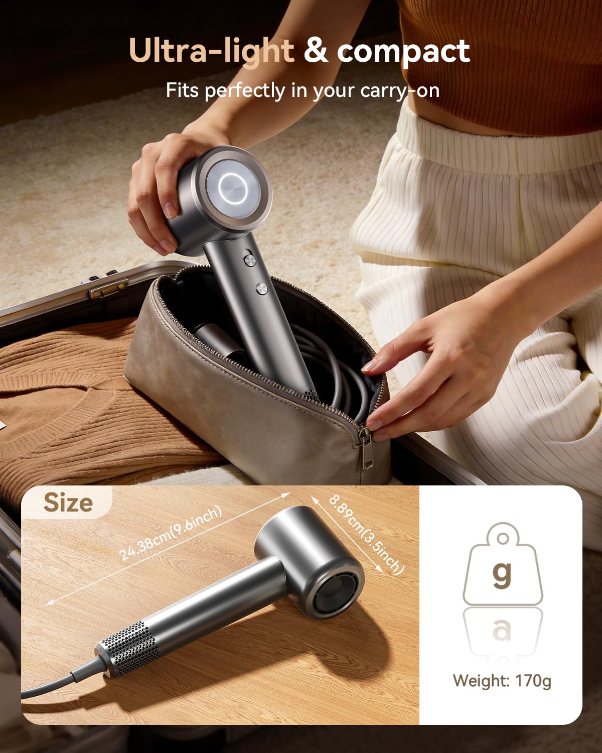 High Speed Hair Dryer, 160000RPM Fast Drying Blow Dryer, Negative Ions for Frizz-Free with Less Damage, Low Noise 2 Speeds & 4 Temps, Lightweight Beauty and Personal Care SMADYYY