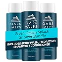 Oars + Alps Men's Sulfate Free Hair Shampoo, Conditioner, and Body Wash Kit, Moisturizing Skin Care Infused with Kelp and Algae Extracts, Fresh Ocean