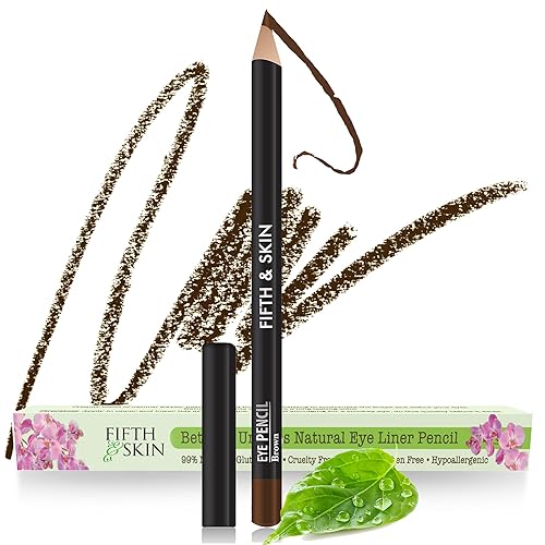Fifth & Skin Better'n Ur Eyes Eyeliner Pencil (DARK BROWN) - NATURAL - Hypoallergenic - Sensitive Eyes - Gluten Free - Cruelty Free - Paraben Free…