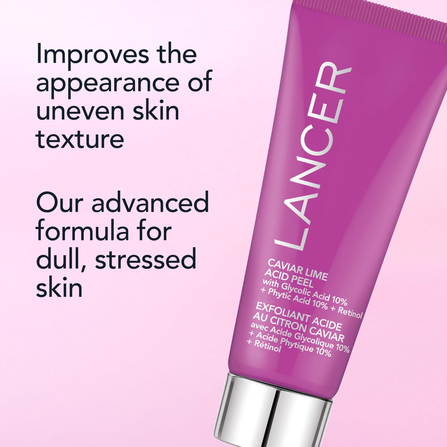 Lancer Skincare Caviar Lime Acid & Retinol Peel | Glycolic Acid Chemical Peel for Face | Chemical Exfoliant for Dark Spots & Dead Skin Remover | 0.5