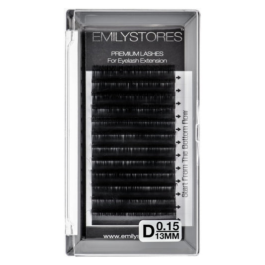 EMILYSTORES Eyelash Extensions 0.15mm Thickness D Curl Length 13mm Volume Individual eyelashes For Lash Extension(0.15,D,13mm)