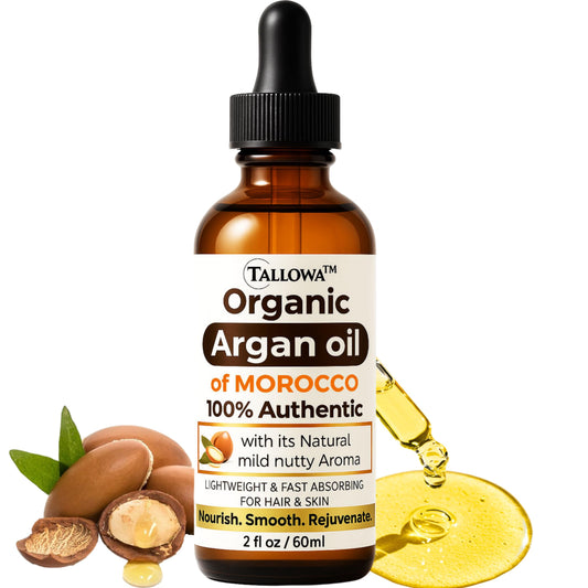 Tallowa Argan Oil of Morocco From Moroccan Cooperative Farms 100% Authentic & Organic Argan oil for Hair, Face and Skin Cold Pressed Virgin