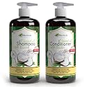 Vita A to Zee Coconut Oil Shampoo & Conditioner with Biotin, Aloe Vera (2 x 16.9 Fl Oz) - Hair Regrowth Shampoo Conditioner for Dry, Frizzy & Coarse